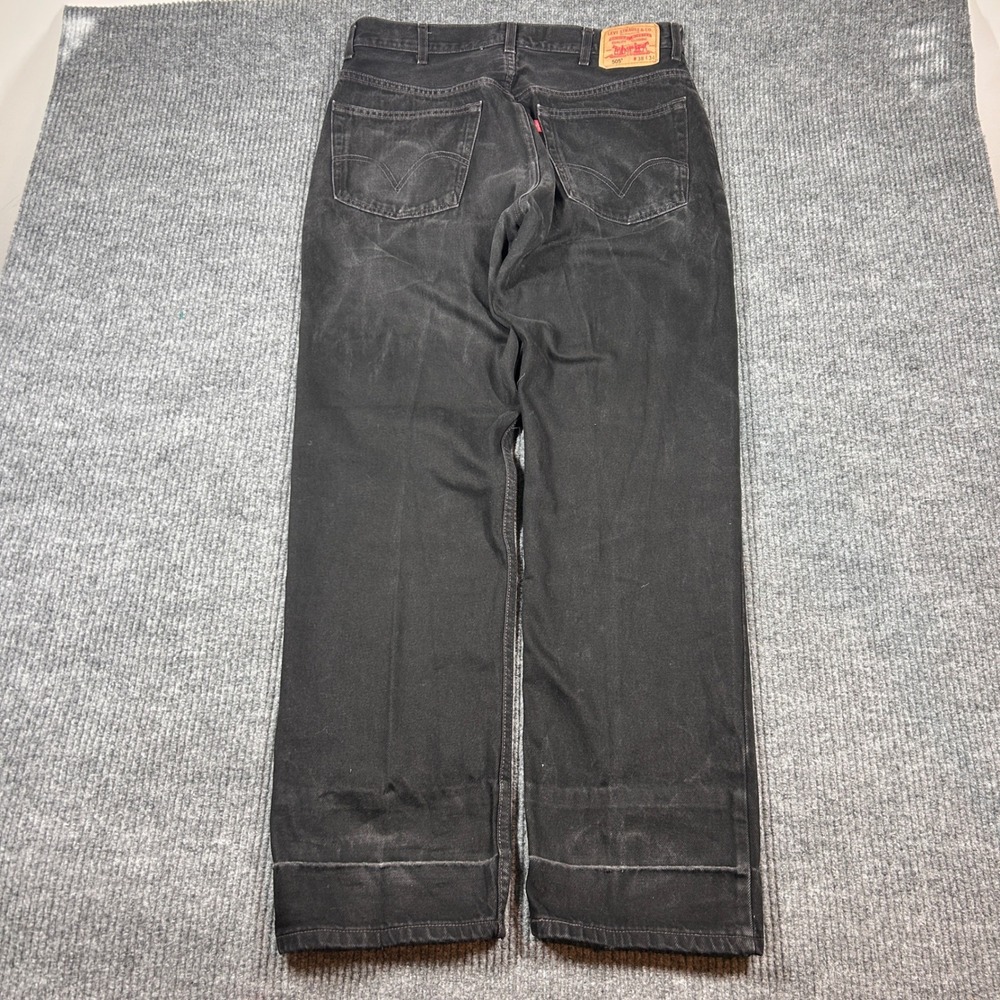 Vintage Levi's 505 Men's 38x34 Regular Fit Black Casual Faded Grunge Distressed - Picture 1 of 9